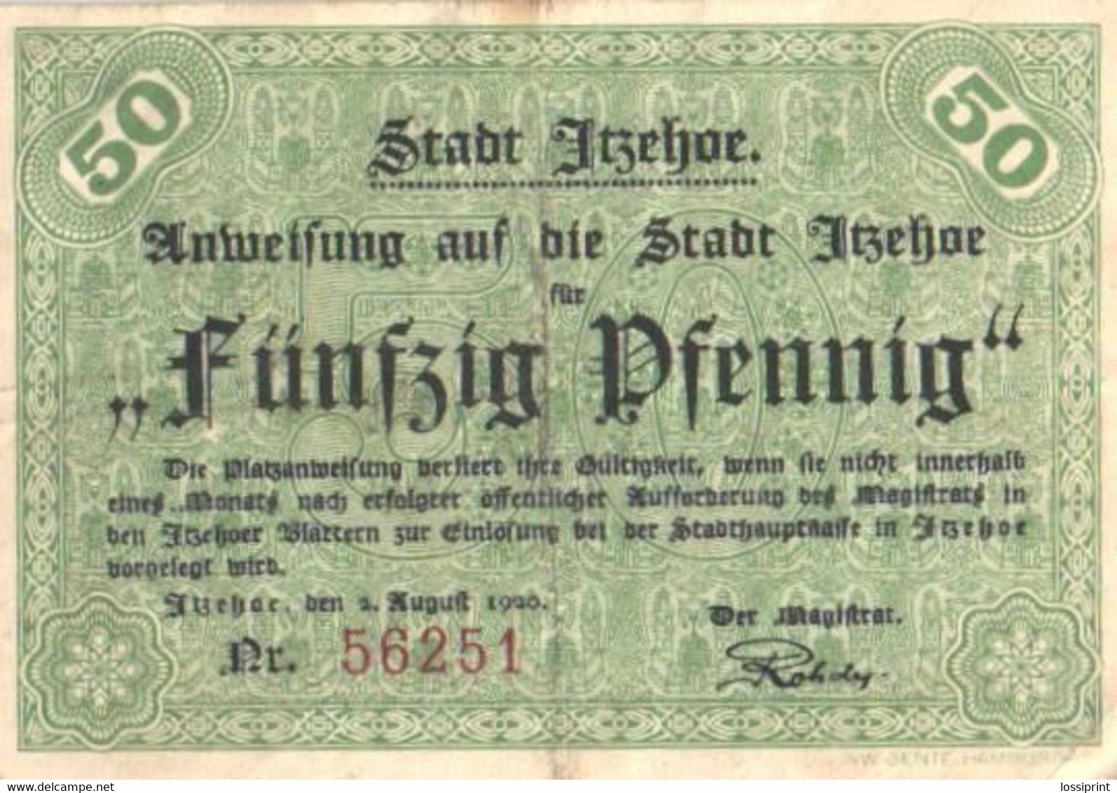 Germany Notgeld:Stadt Itsehoe 50 Pfennig, 1920 - Collections