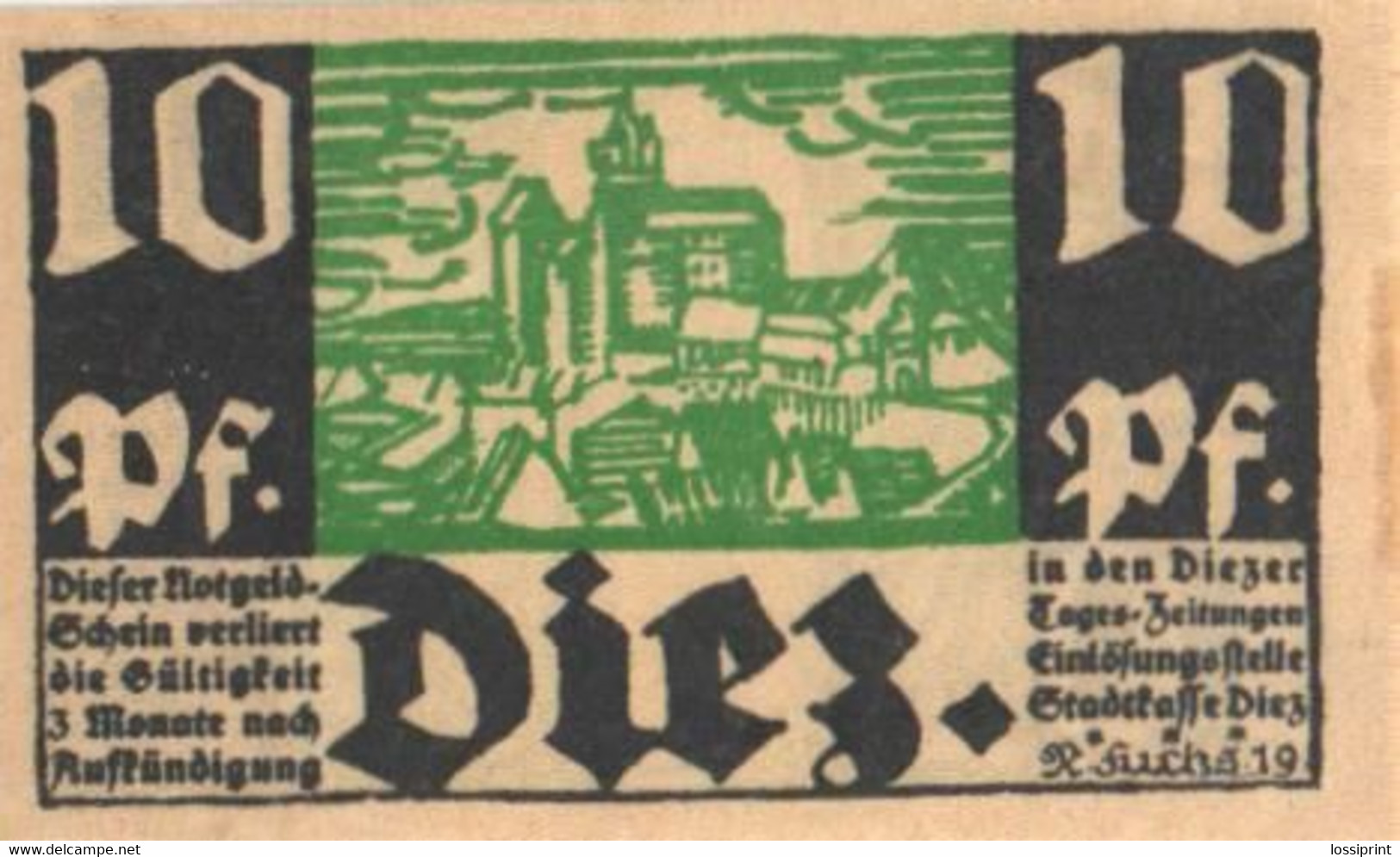 Germany Notgeld:Diez 10 Pfennig, 1919 - Sammlungen