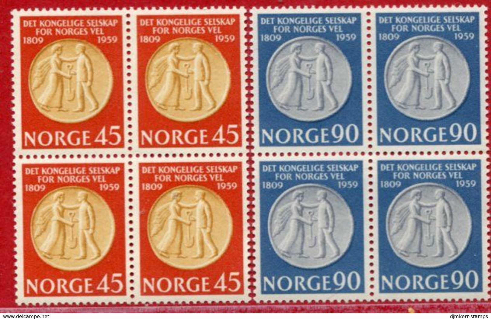 NORWAY 1959 Royal Agricultural Association Blocks Of 4 MNH / **.  Michel 434-35 - Neufs