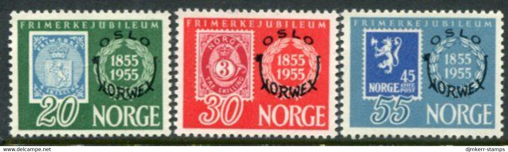 NORWAY 1955 NORWEX Philatelic Exhibition MNH / **.  Michel 393-95 - Nuevos