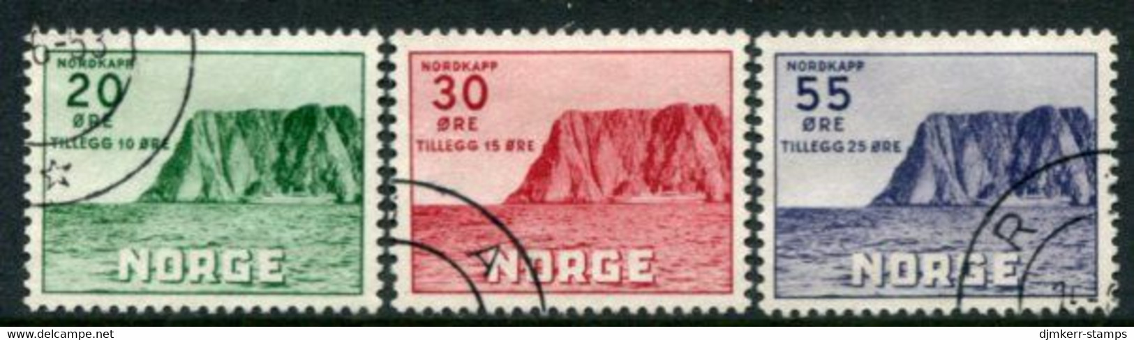 NORWAY 1953 Tourism: North Capen Used.  Michel 380-82 - Gebruikt