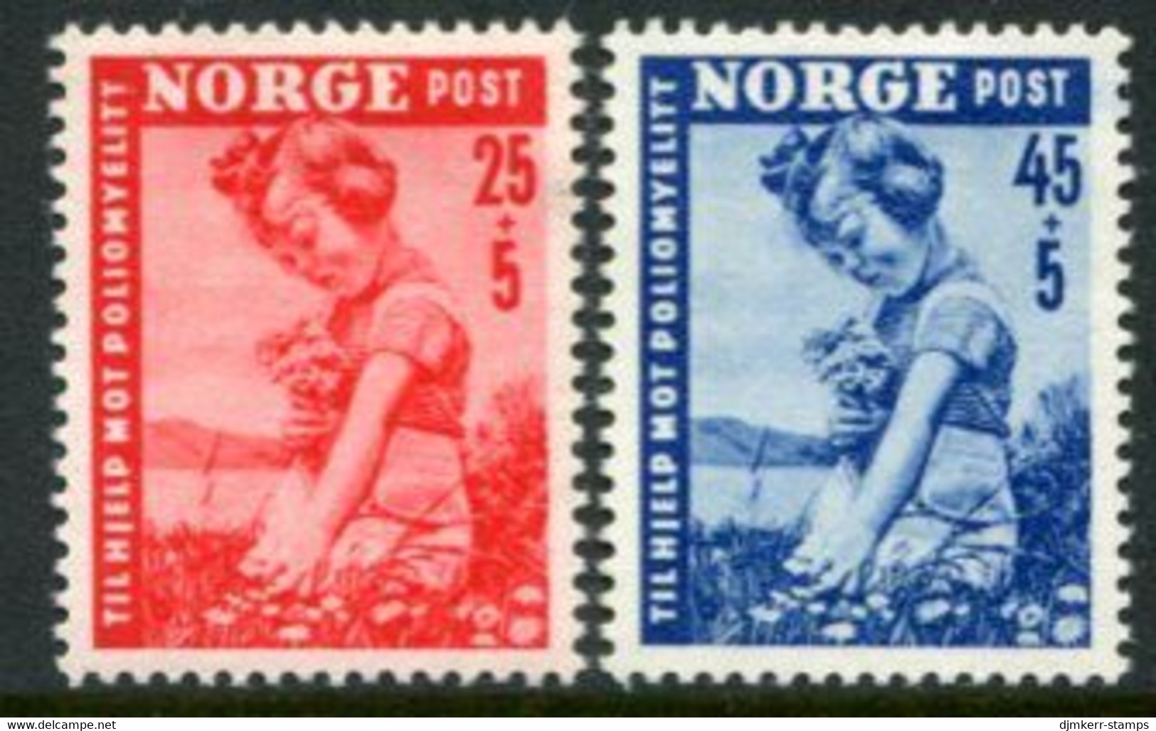 NORWAY 1950 Campaign Against Infantile Paralysis MNH / **.  Michel 351-52 - Unused Stamps