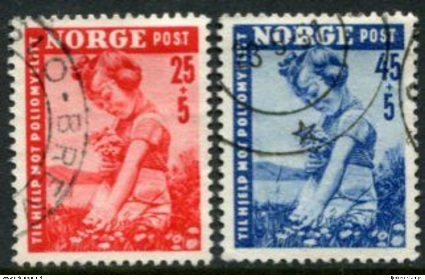 NORWAY 1950 Campaign Against Infantile Paralysis Used.  Michel 351-52 - Oblitérés