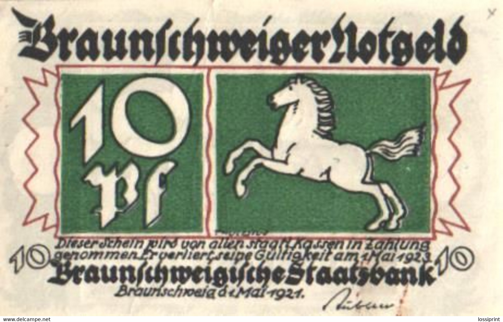 Germany Notgeld:Braunschweiger 10 Pfennig, 1923 - Collezioni