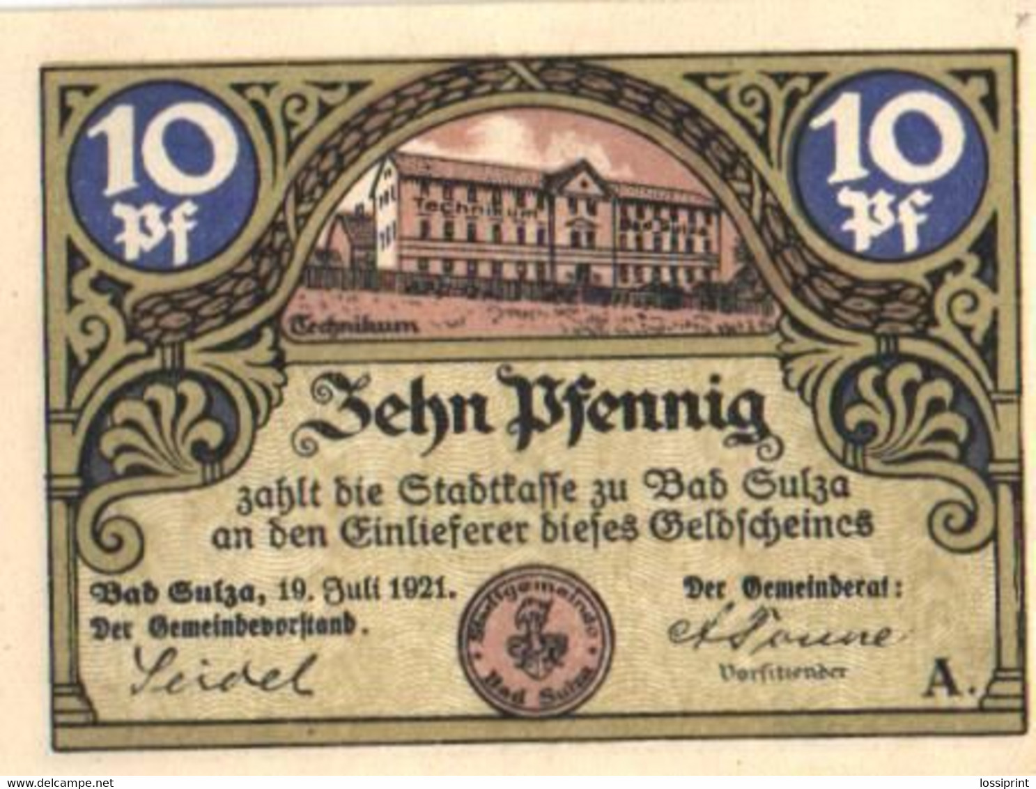 Germany Notgeld:Bad Sulza 10 Pfennig, 1921 - Sammlungen