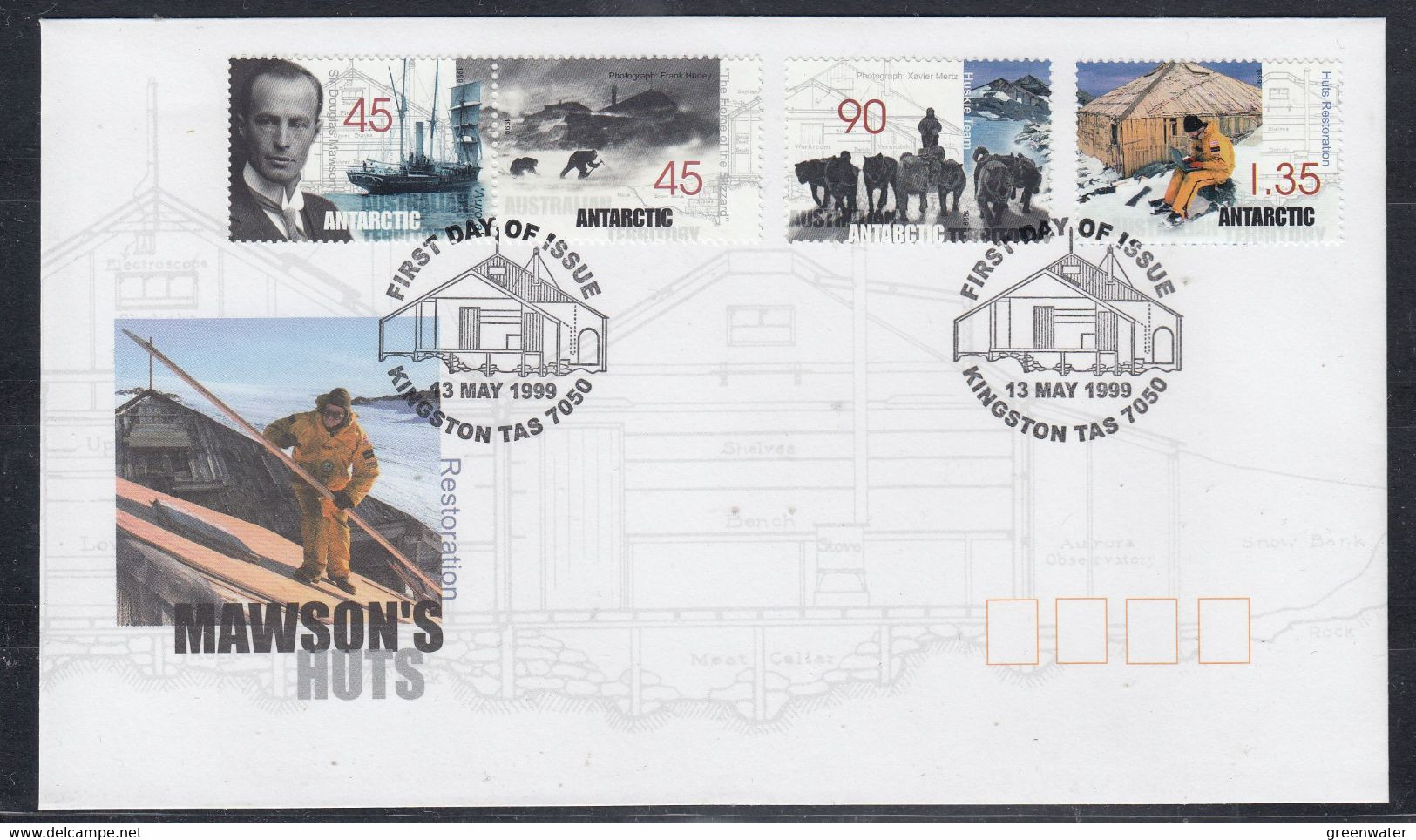 AAT 1999 Mawson's Hut Restoration 4v FDC  (57531) - FDC