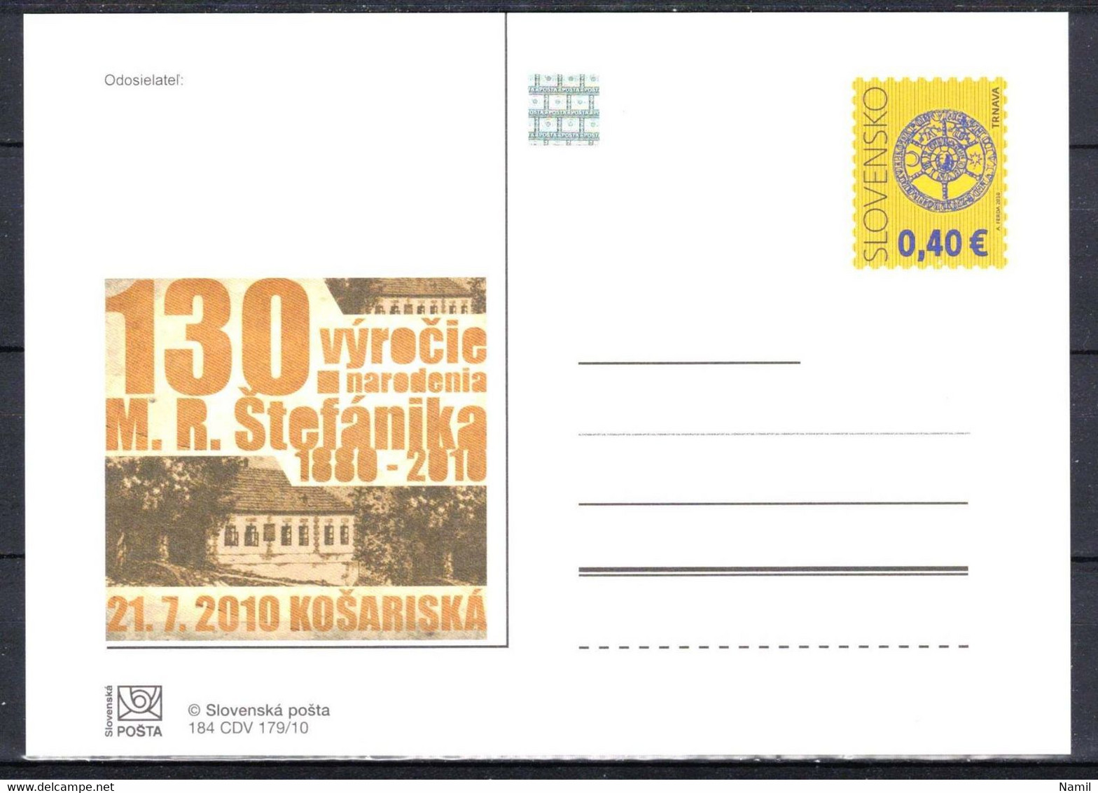 Slovaquie 2010 Entier (CDV 184) - Cartoline Postali