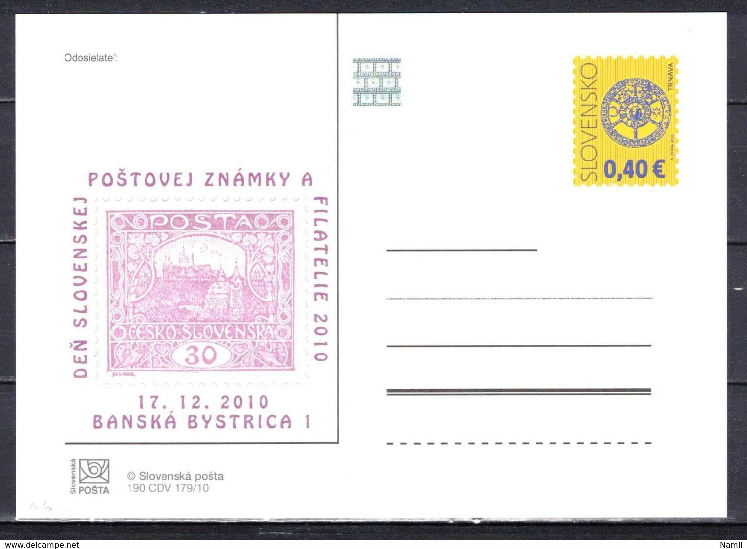 Slovaquie 2010 Entier (CDV 190) - Cartes Postales