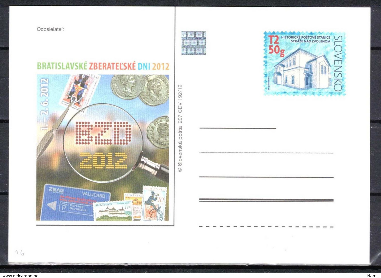 Slovaquie 2012 Entier (CDV 207) - Postkaarten