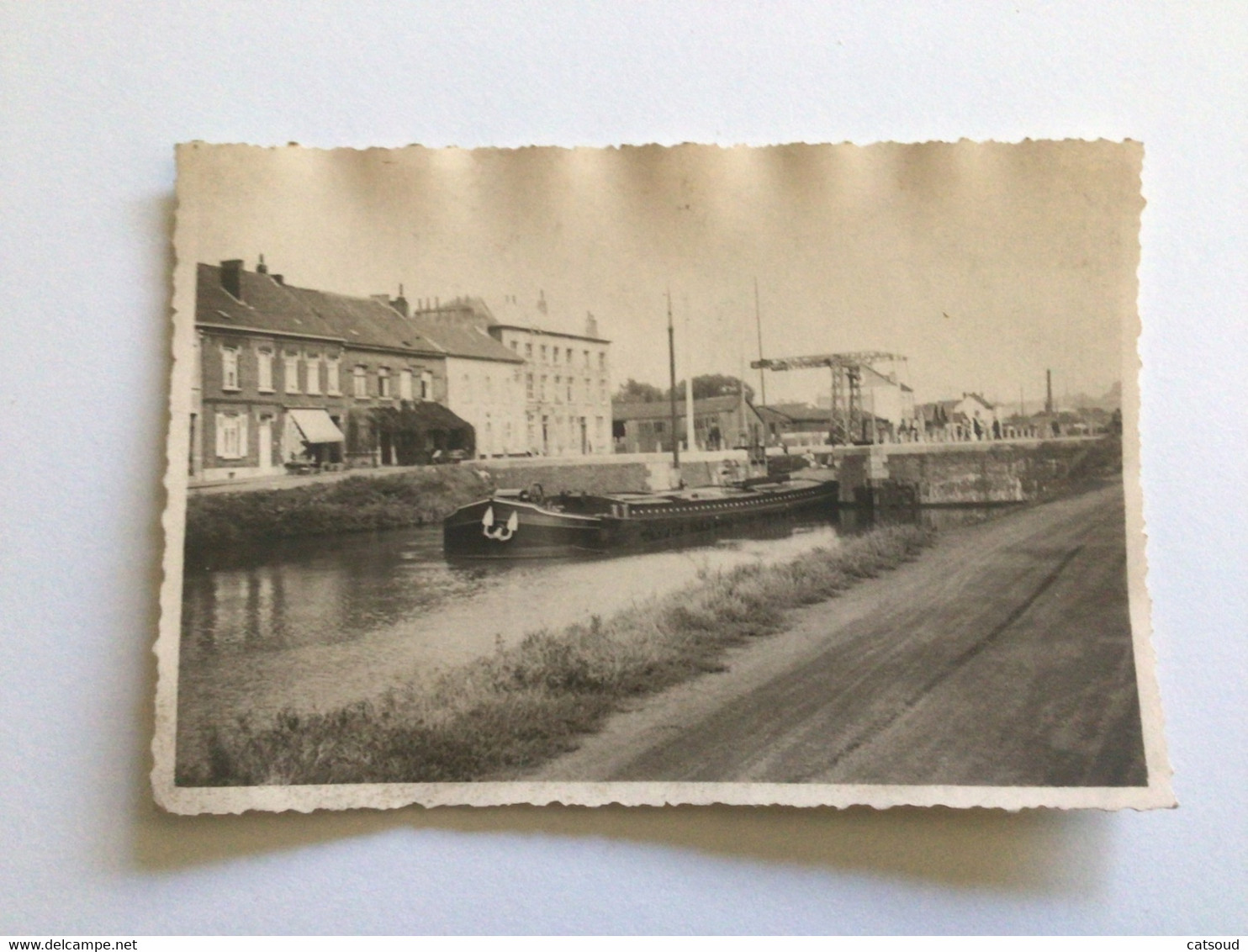 Carte Postale Ancienne Photographie Écluse N° 1 Canal Mons à Condé - Houseboats