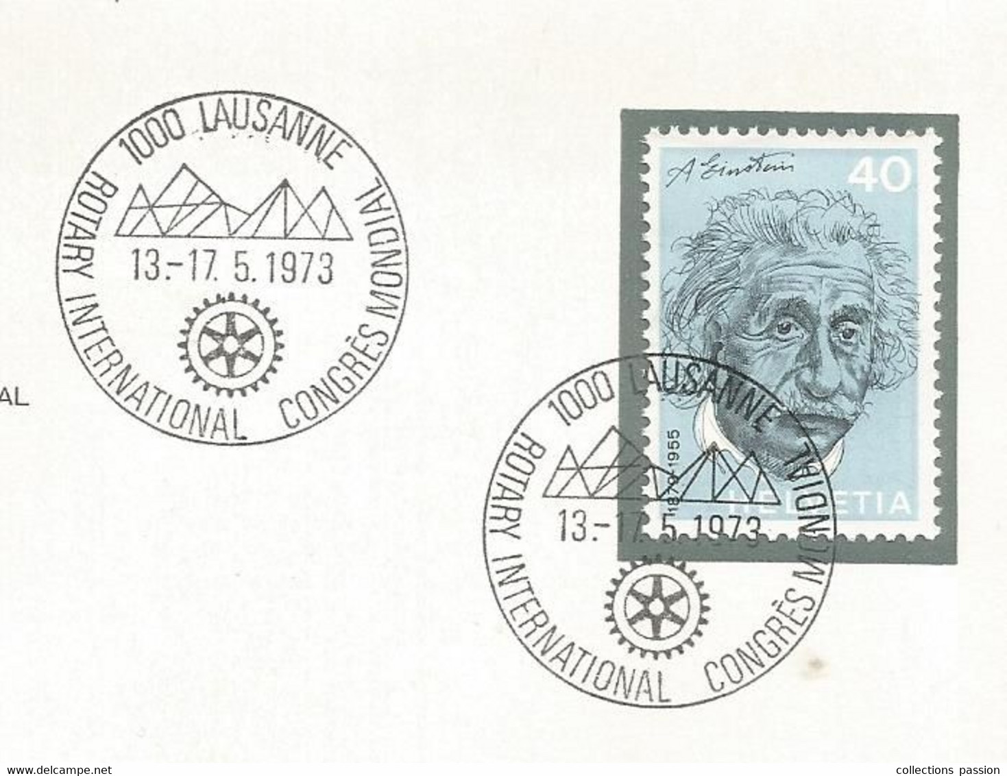 Lettre  , SUISSE,LAUSANNE 1000,ROTARY INTERNATIONAL , CONGRES MONDIAL , 1973, Enveloppe Officielle - Postmark Collection