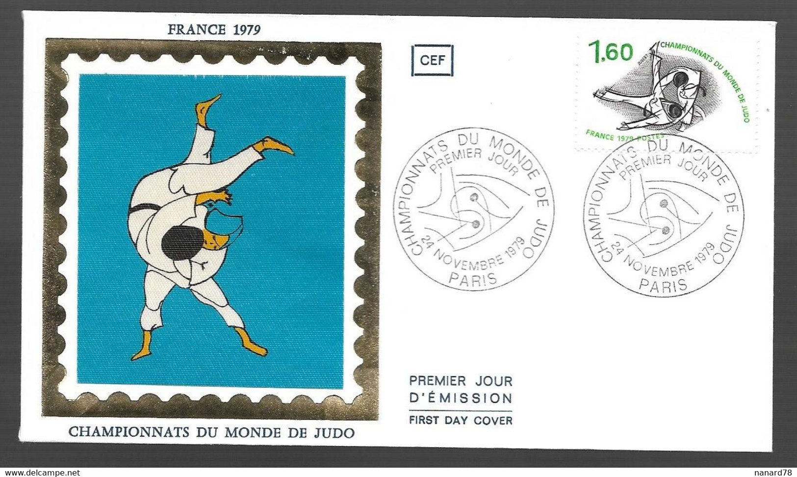 Enveloppe 1er Jour Championnat Du Monde De Judo Du 24.11.1979 à Paris YT N°  2069 - 1970-1979