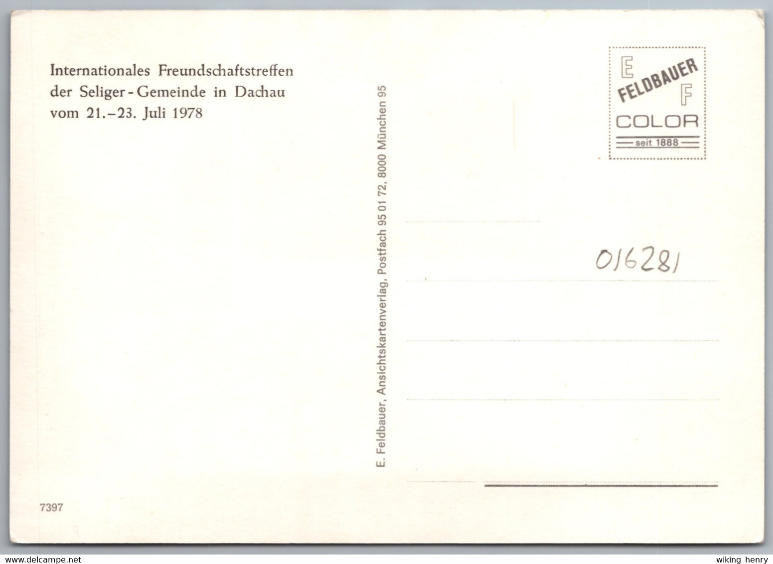 Dachau - Mehrbildkarte 1   Sonderkarte Zum Internationalen Freundschaftstreffen Der Seliger Gemeinde 1978 - Dachau