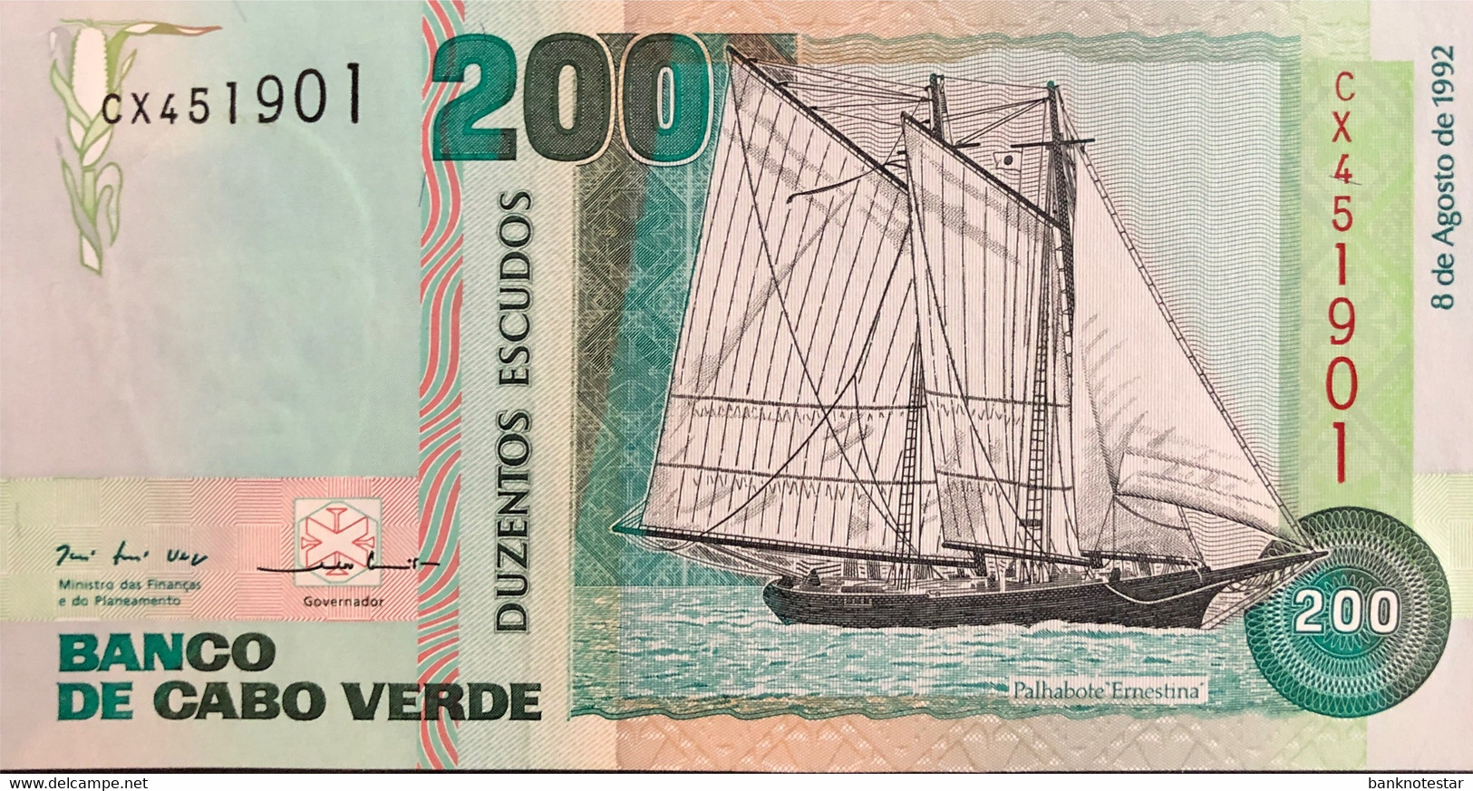 Cape Verde 200 Escudos, P-59 (8.8.1992) - UNC - Kaapverdische Eilanden