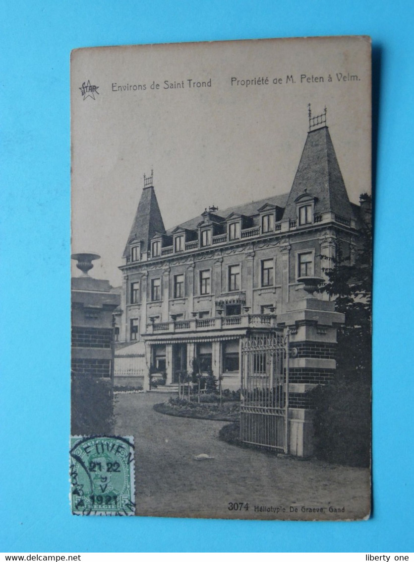 Environs De Saint-Trond : Prop. De M. Peten à VELM ( Uitg. 3074 De Graeve ) Anno 1921 ( Zie / Voir Scan ) ! - Sint-Truiden