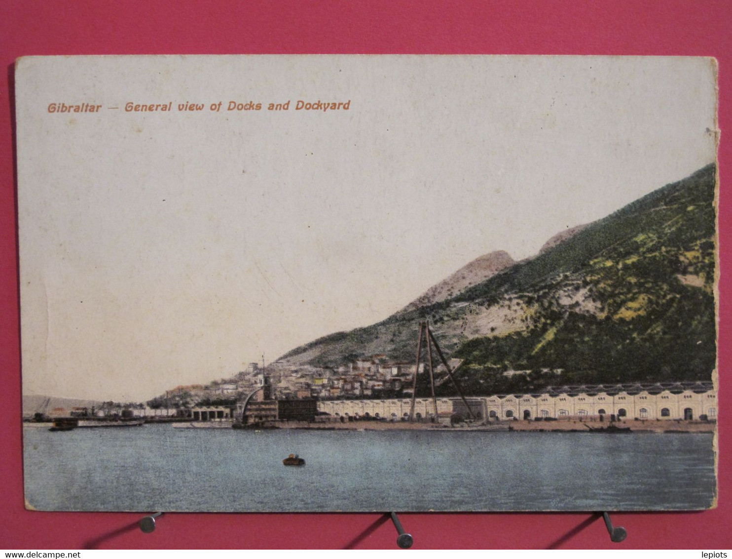 Visuel Très Peu Courant - Gibraltar - General View Of Docks And Dockyard - R/verso - Gibraltar