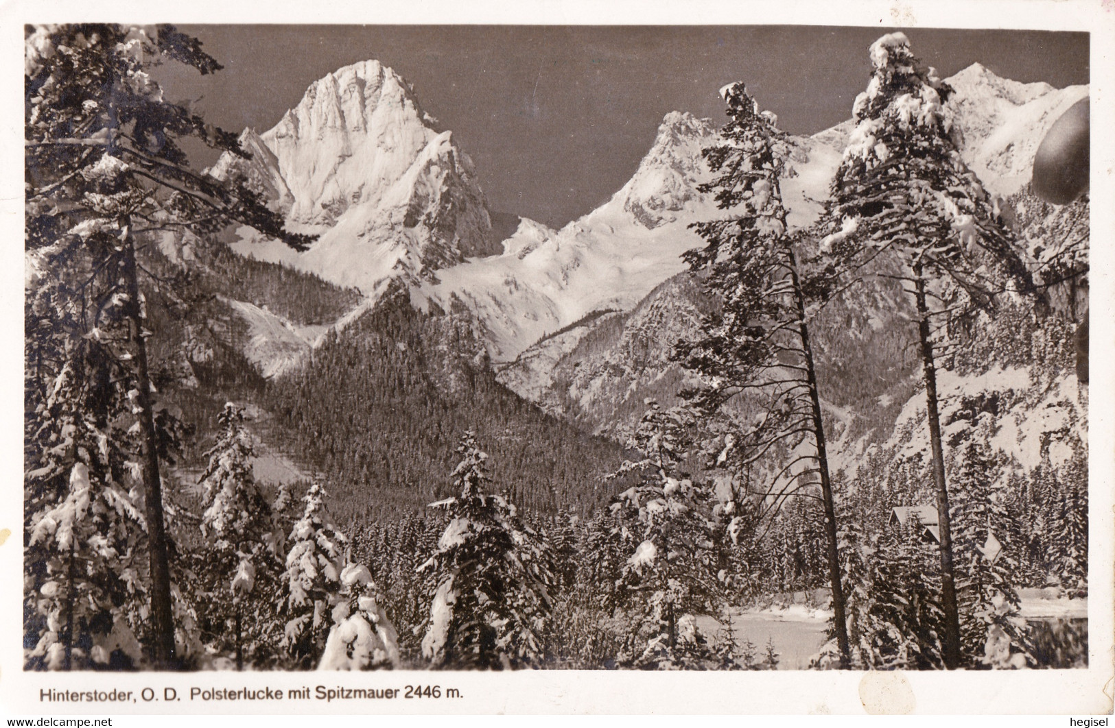 1943, Österreich, Hinterstoder, Polsterlucke Mit Spitzmauer, Stempel "Herbergs - Verwaltung Schmiedleitenalm" - Hinterstoder