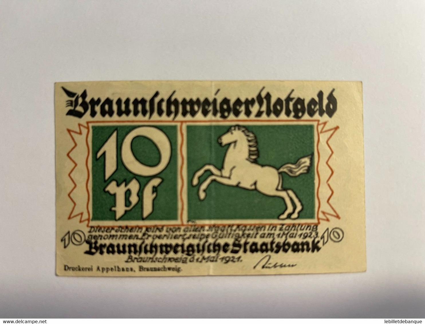 Allemagne Notgeld Braunschweig 10 Pfennig - Colecciones