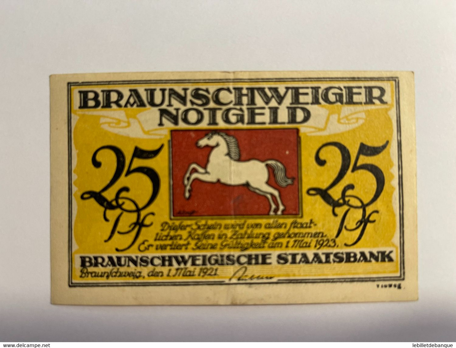 Allemagne Notgeld Braunschweig 25 Pfennig - Collections