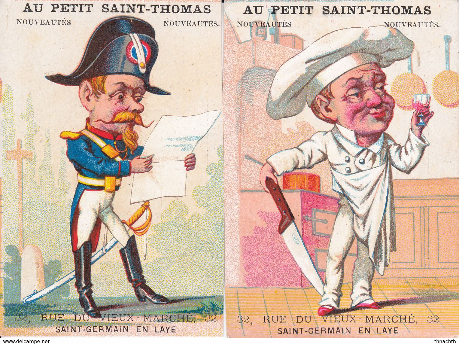 Au Petit Saint-Thomas Saint-Germain-en-Laye 2 Chromos - Otros & Sin Clasificación