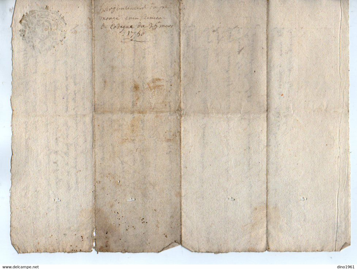 VP19.301 - Cachet De Généralité De LA ROCHELLE - Acte De 1750 - Arpentement - LANDES - Cachets Généralité