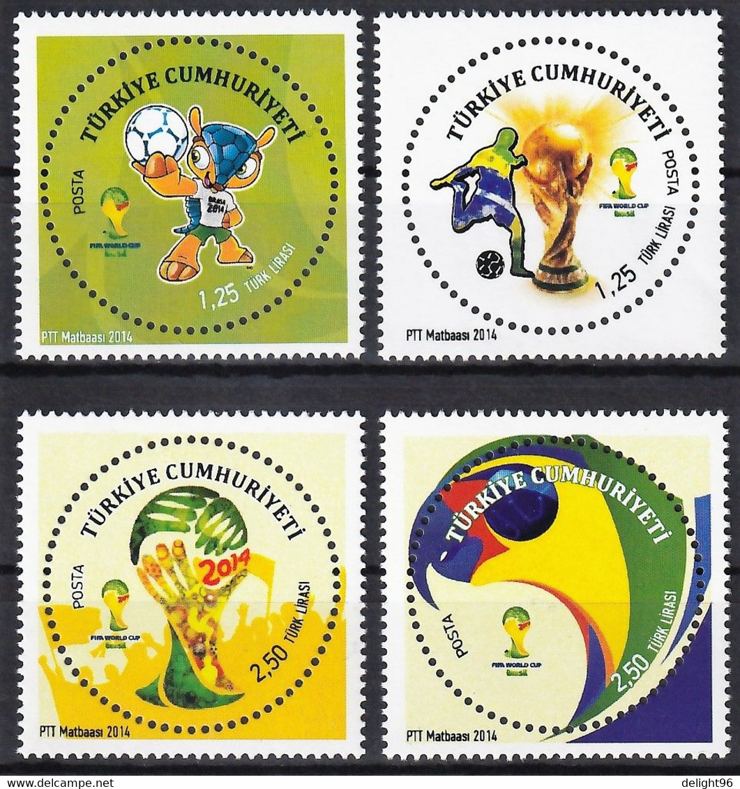 2014 Turkey FIFA World Cup In Brazil Set (!!! Scarce Withdrawn Issue !!!) (** / MNH / UMM, Round Shaped) - Nuevos