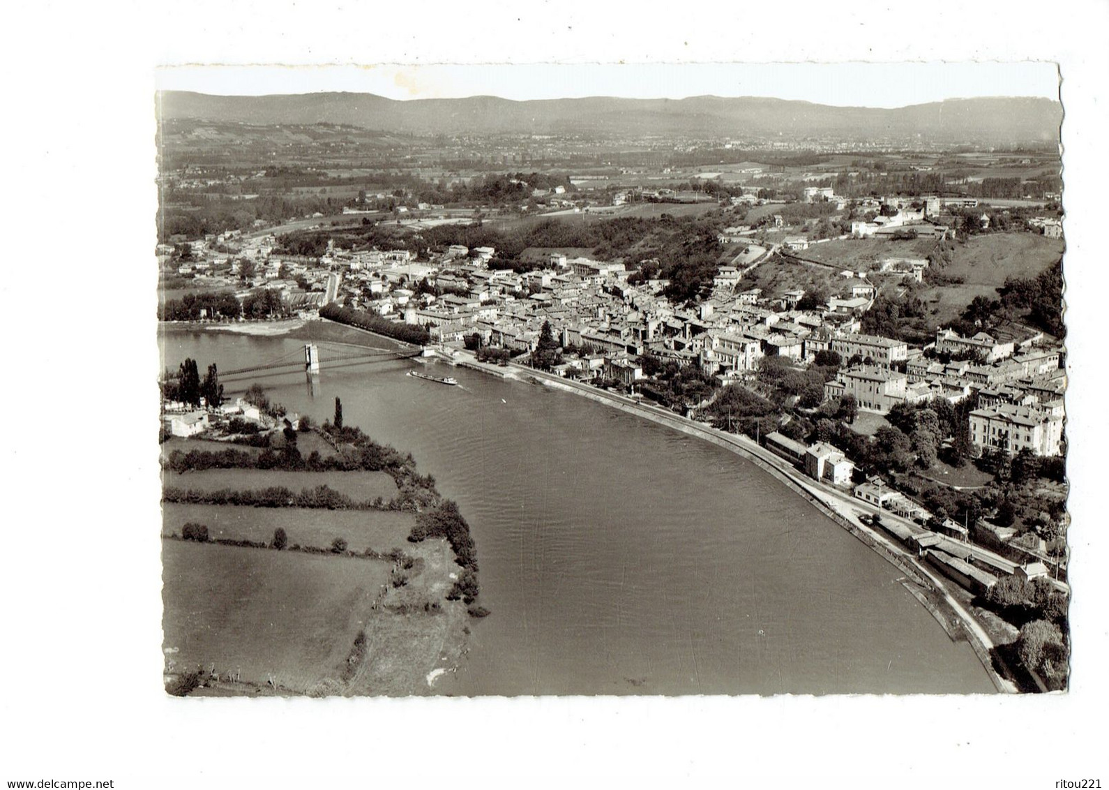 Cpm - 01 - AIN - TREVOUX - La Vallée De La Saône Et La Ville - Péniche - 44591 Cellard - 1961 - Trévoux