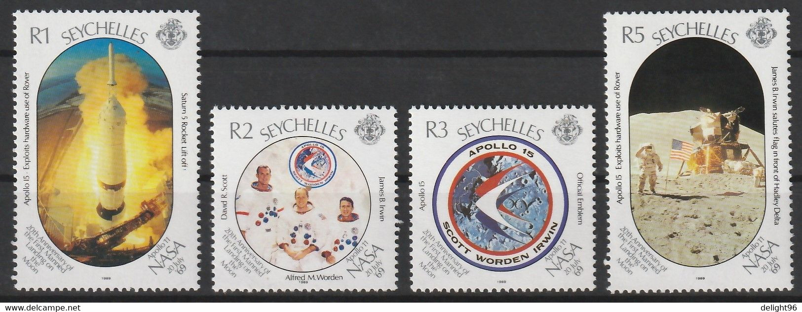 1989 Seychelles 20th Anniversary Of The Moon Landing Set And Souvenir Sheet (** / MNH / UMM) - Afrika