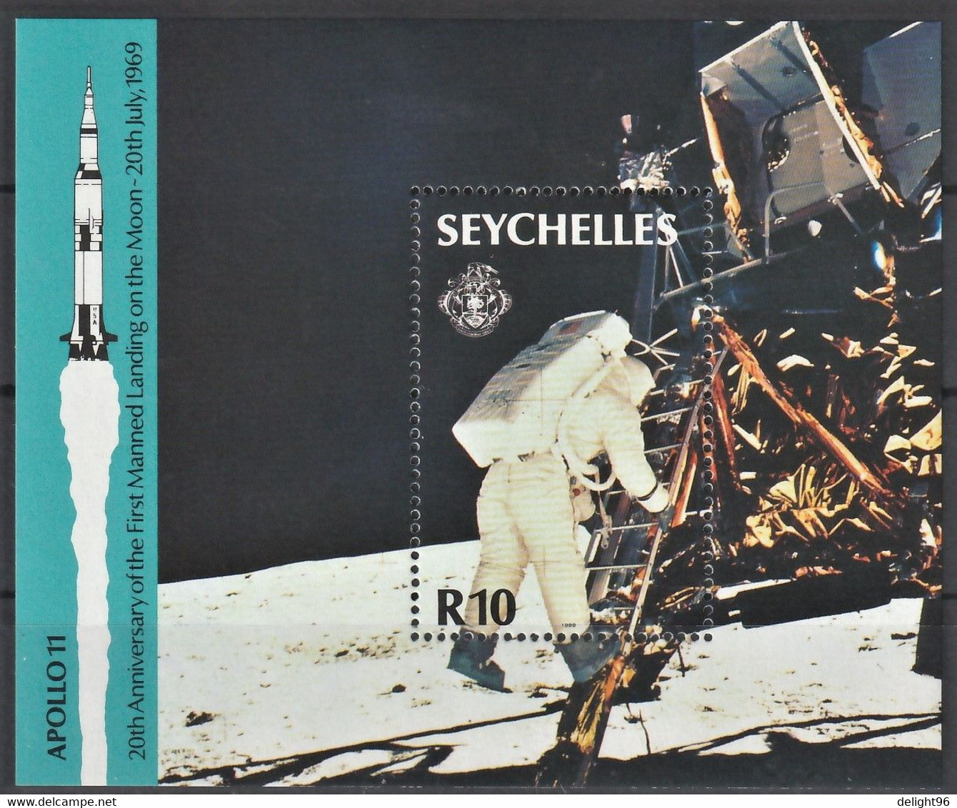 1989 Seychelles 20th Anniversary Of The Moon Landing Set And Souvenir Sheet (** / MNH / UMM) - Africa