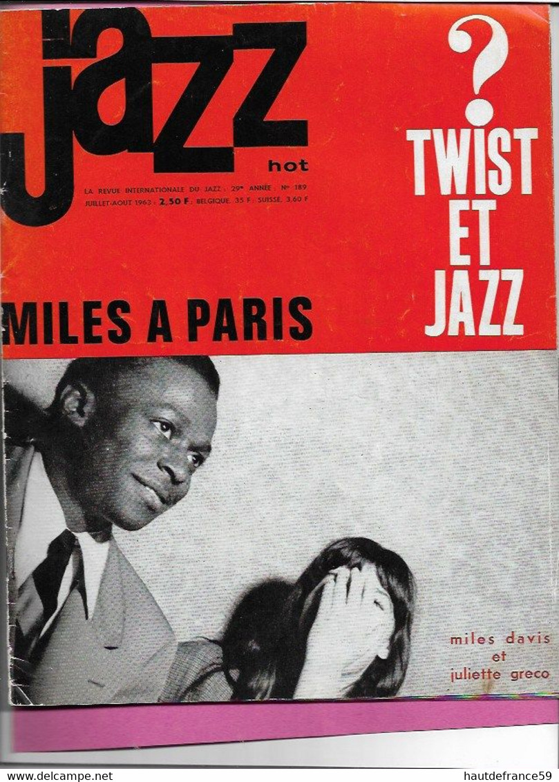 Revue JAZZ Hot 1963 189 Twiist & Jazz MILES (Davis)  A PARIS Juliette Gréco Festival Antibes Maxim Saury Bill Doggett .. - Affiches & Posters