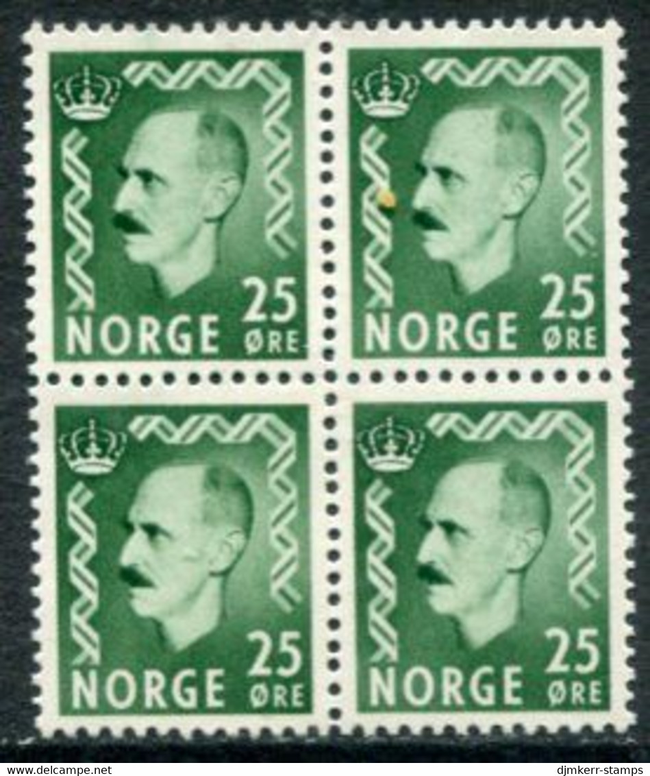 NORWAY 1956 Definitive: King Haakon VII 25 Øre Block Of 4  MNH / **.  Michel 396 - Ongebruikt