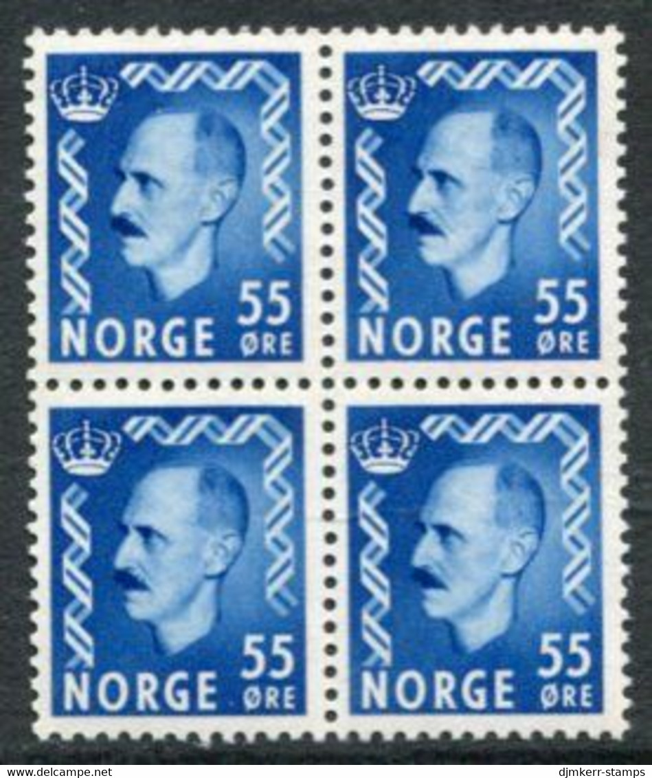 NORWAY 1952 Definitive: King Haakon VII 55 Øre Block Of 4  MNH / **.  Michel 366 - Ungebraucht