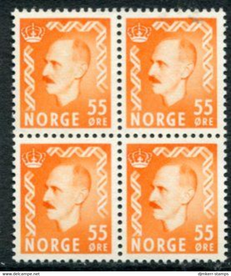 NORWAY 1951 Definitive: King Haakon VII 55 Øre Block Of 4  MNH / **.  Michel 365 - Ungebraucht