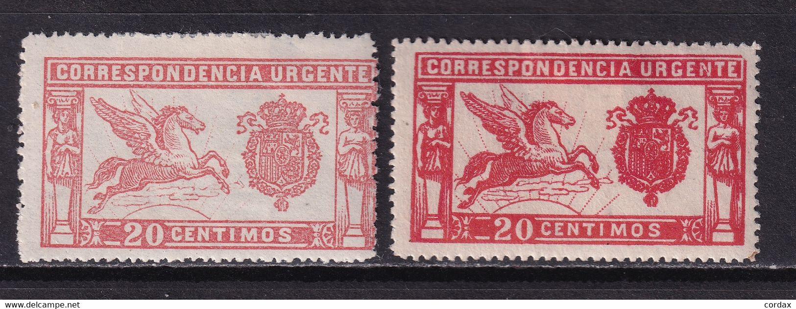 1905-1925 PEGASO CORREO URGENTE. DOS PIEZAS NUEVAS*. 140 € - Nuevos