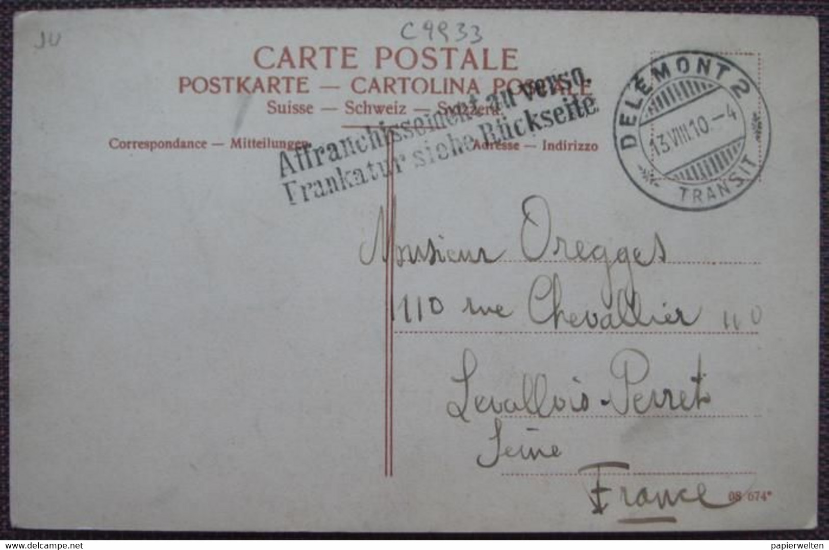 Delémont (JU) - Panorama 1910 - Delémont