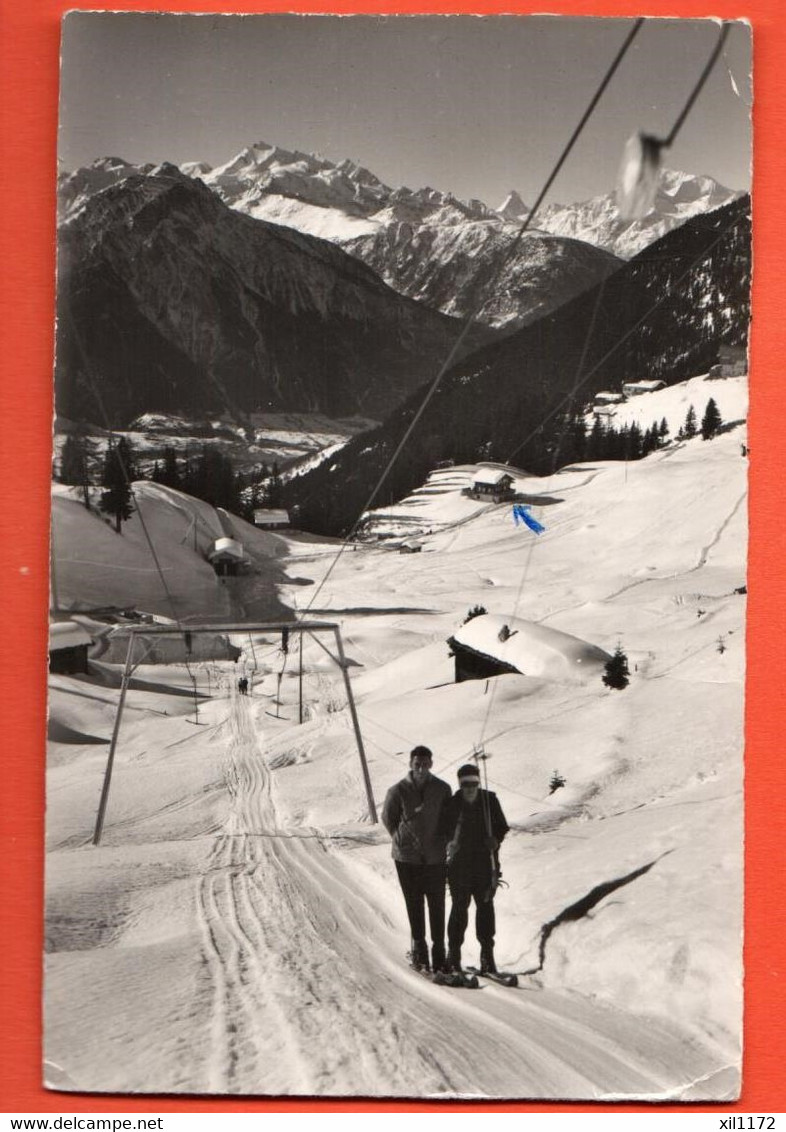 DAQ-01 Riederalp Ob Brig Skilift Blausee  Gelaufen 1963 Mit Marke SAC CAS 1863-1963 Klopfenstein 44722 - Riederalp