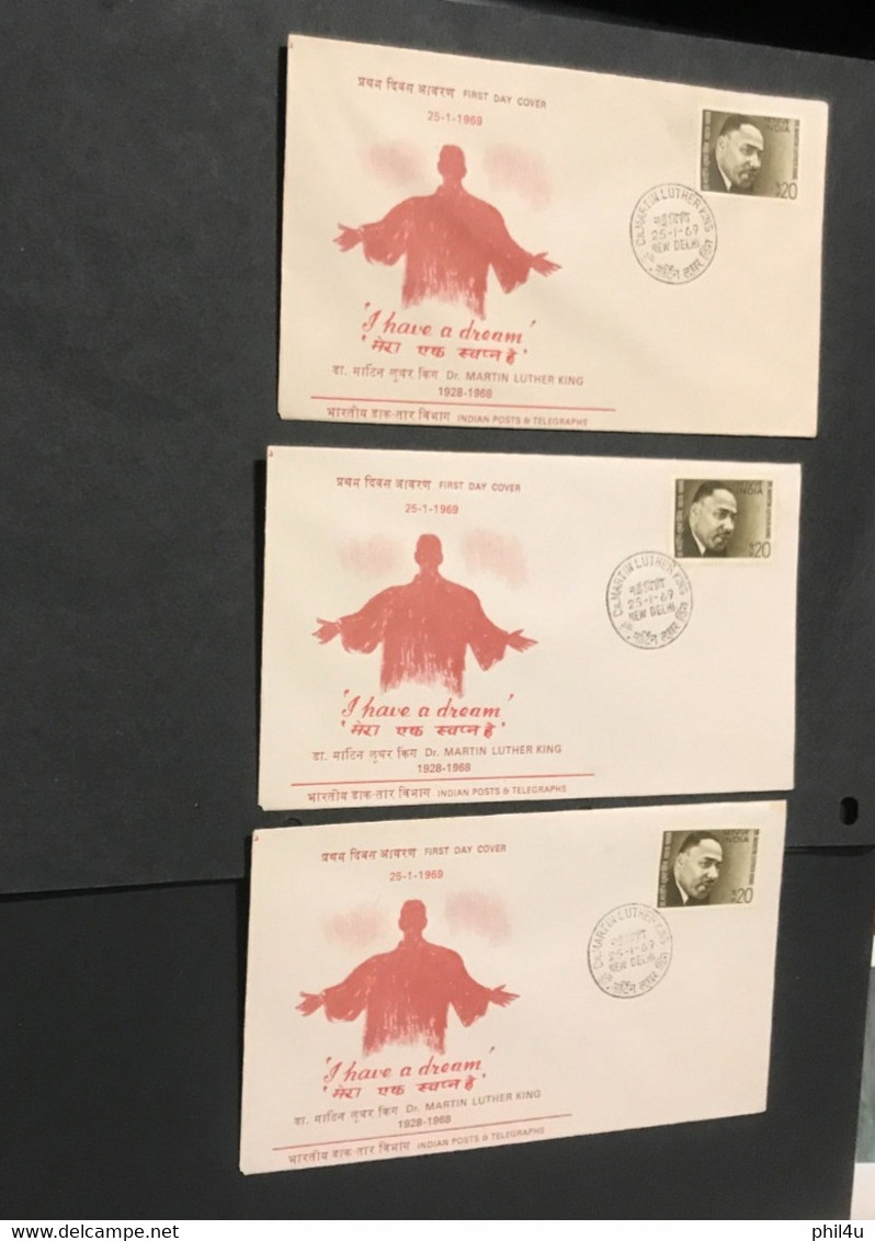 India 'I Have A Dream Dr Martin Luther King' India 4 Fdcs Plus One Folder See Photos - Martin Luther King