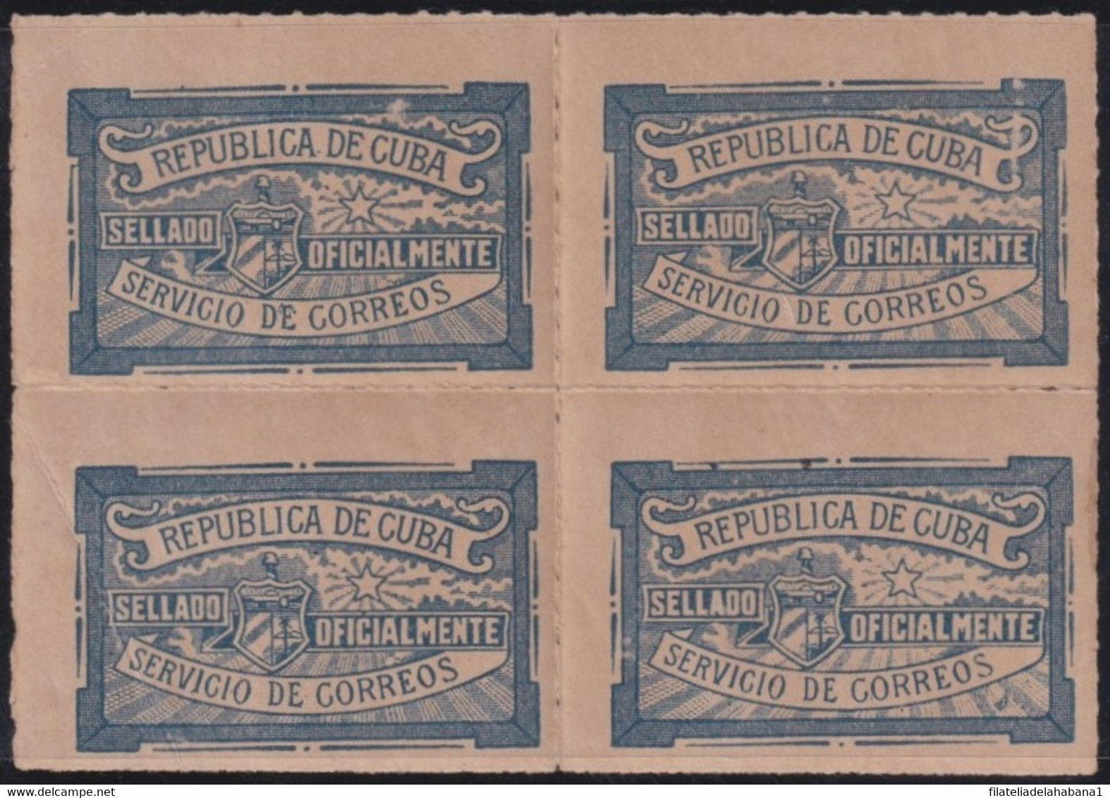 1921-1 CUBA REPUBLICA 1921 SELLADO OFICIAL GOMA ORIGINAL DOBLECES VISIBLES. - Neufs