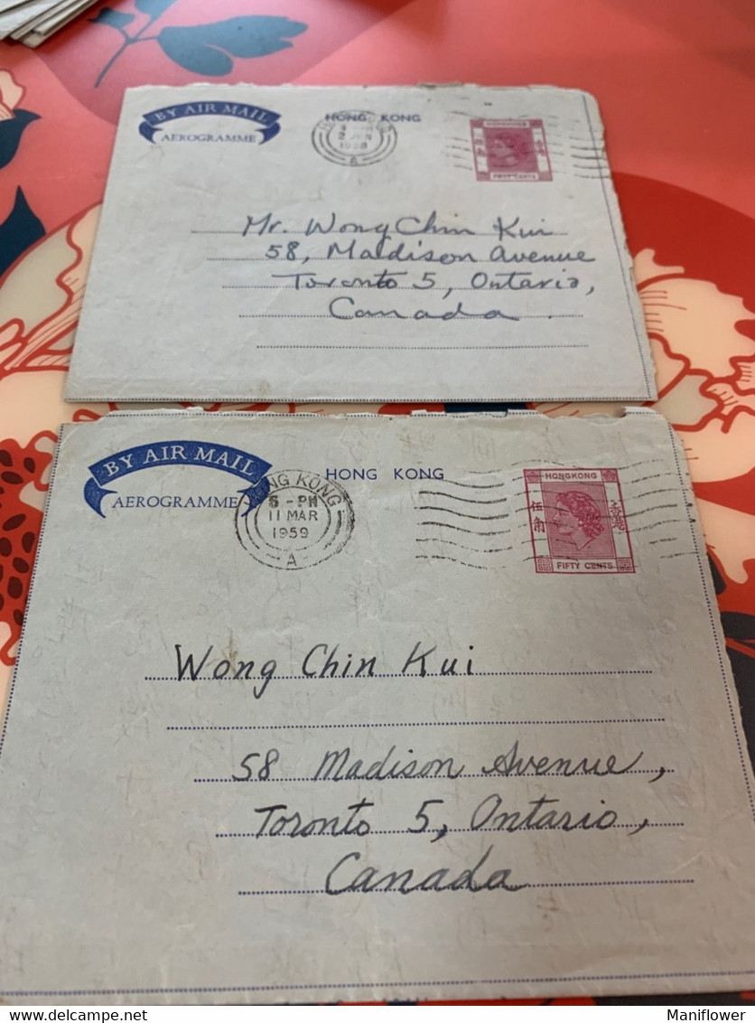 Hong Kong Stamp Aerogramme Postally Used1958 1959 - Lettres & Documents