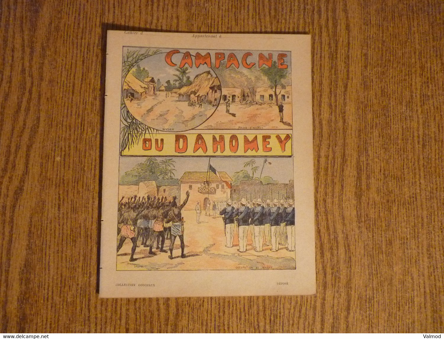 Protège-Cahier/Couverture "Campagne Du Dahomey 8"- Format Plié 21,6 X 17,1 Cm Environ. - Protège-cahiers