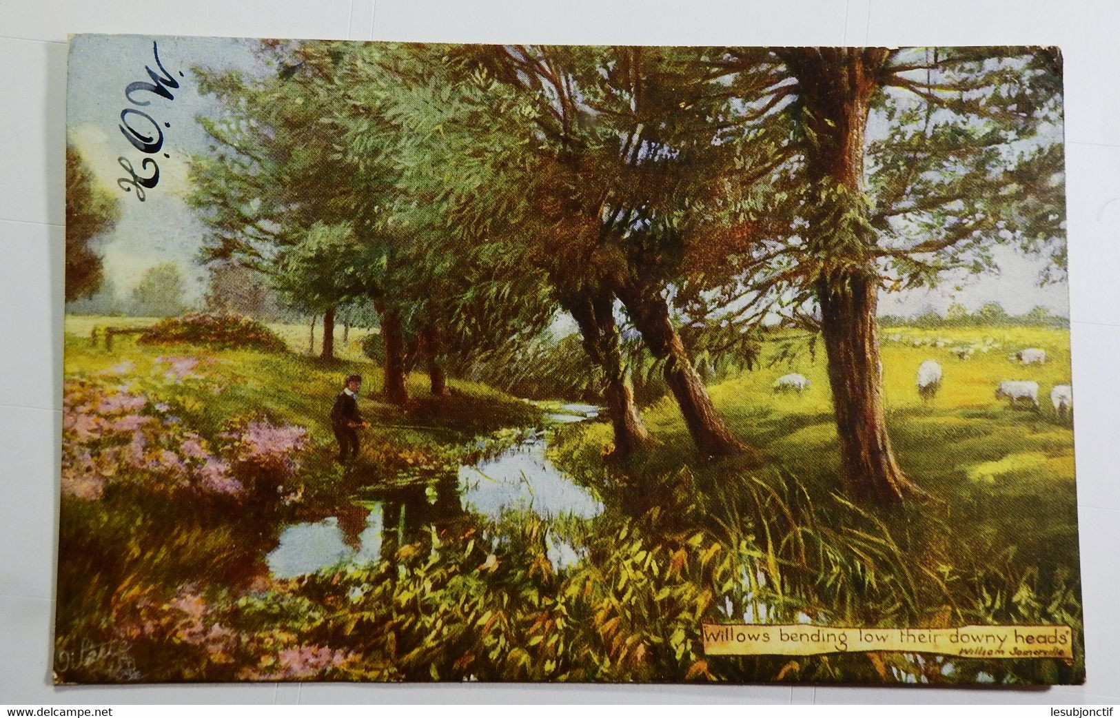 Tuck's Oilette 9073 Country Charms  Willows Bending Divided Back Postcard Posted 1906 EX - Pintura & Cuadros