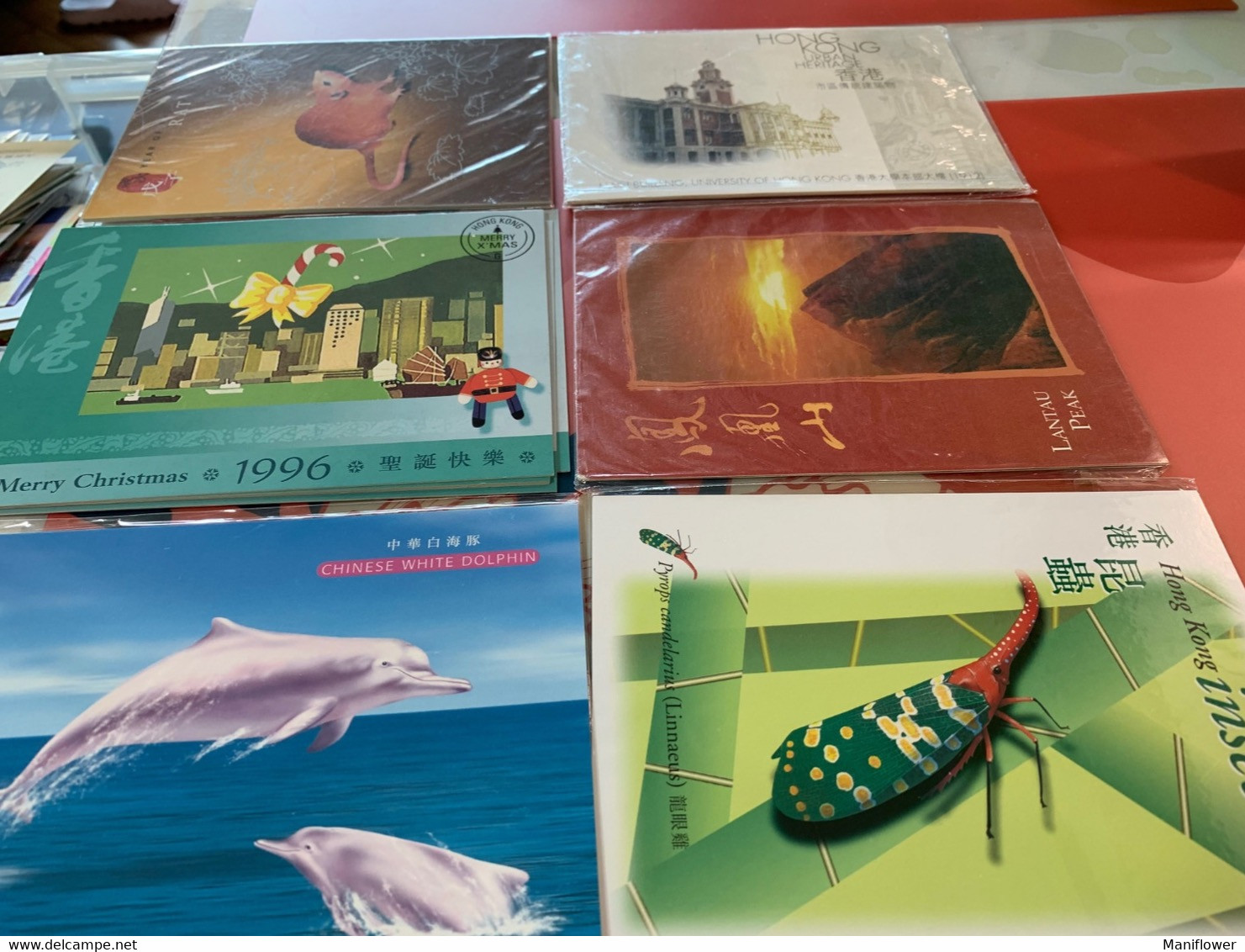 Hong Kong Stamp Cards  6 Sets Official Insect WWF Dolphin Ferry Christmas - Covers & Documents