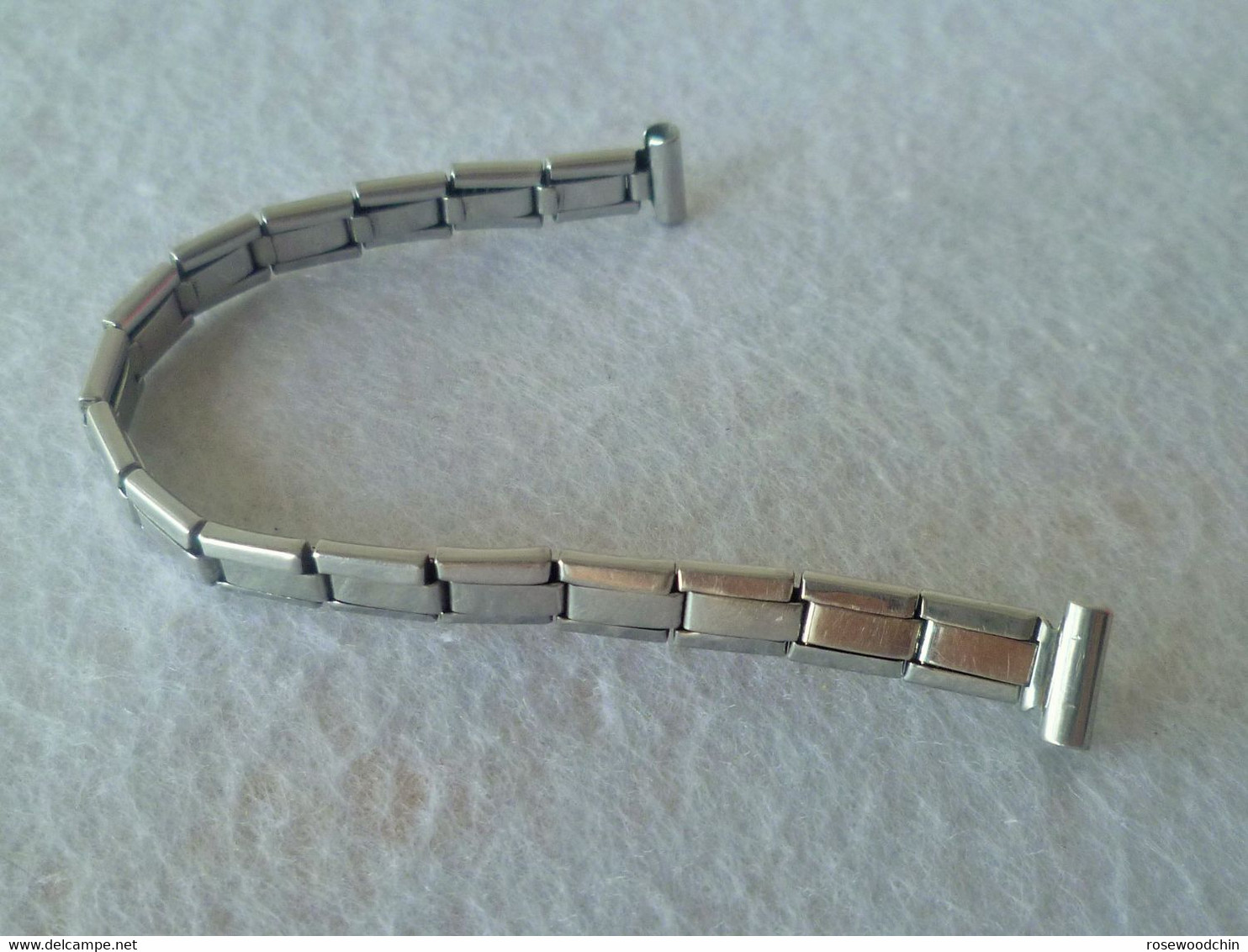 Vintage Swiss TUGARIS Stainless/S Expansion Lady Watch Band Bracelet 9mm (#75) - Montres Gousset