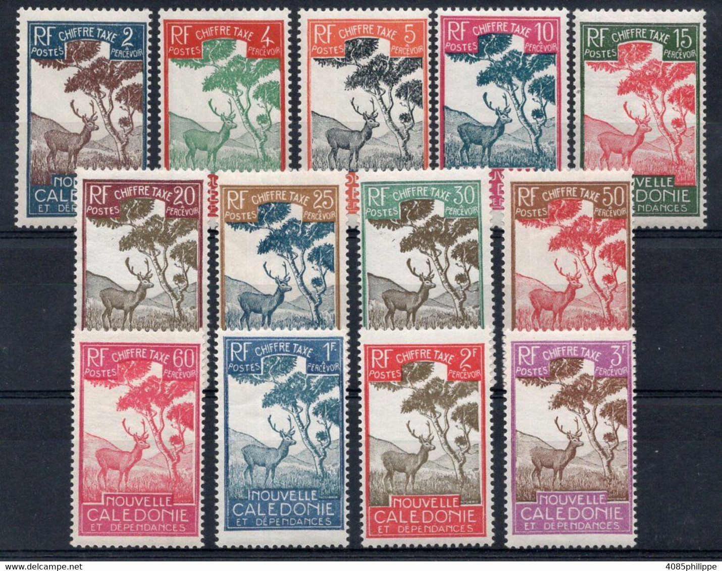 Nvelle CALEDONIE Timbres Taxe N°26* à 38* Neufs Charnières TB Cote 19.00€ - Timbres-taxe