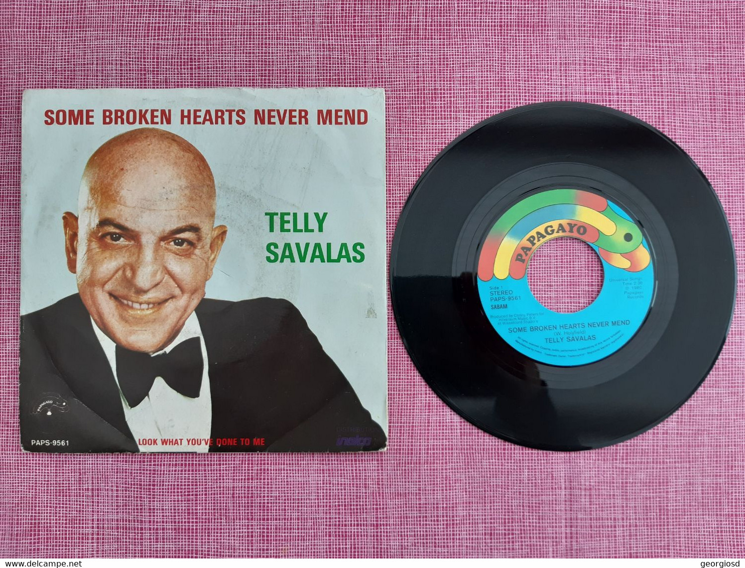 Telly Savalas : Some Broken Hearts Never Mend (45 Tours - 1980) - Country & Folk