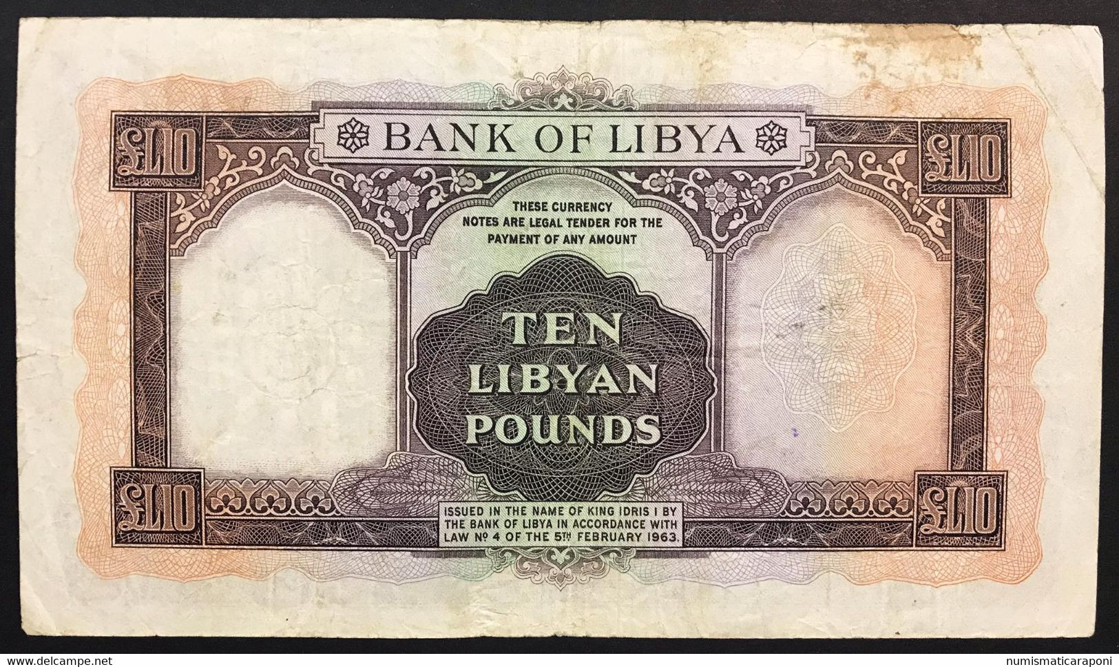 Lybia  LIBIA  10 DINARS 1963 Pick#27 Mb/q.bb Lotto 1722 - Libya