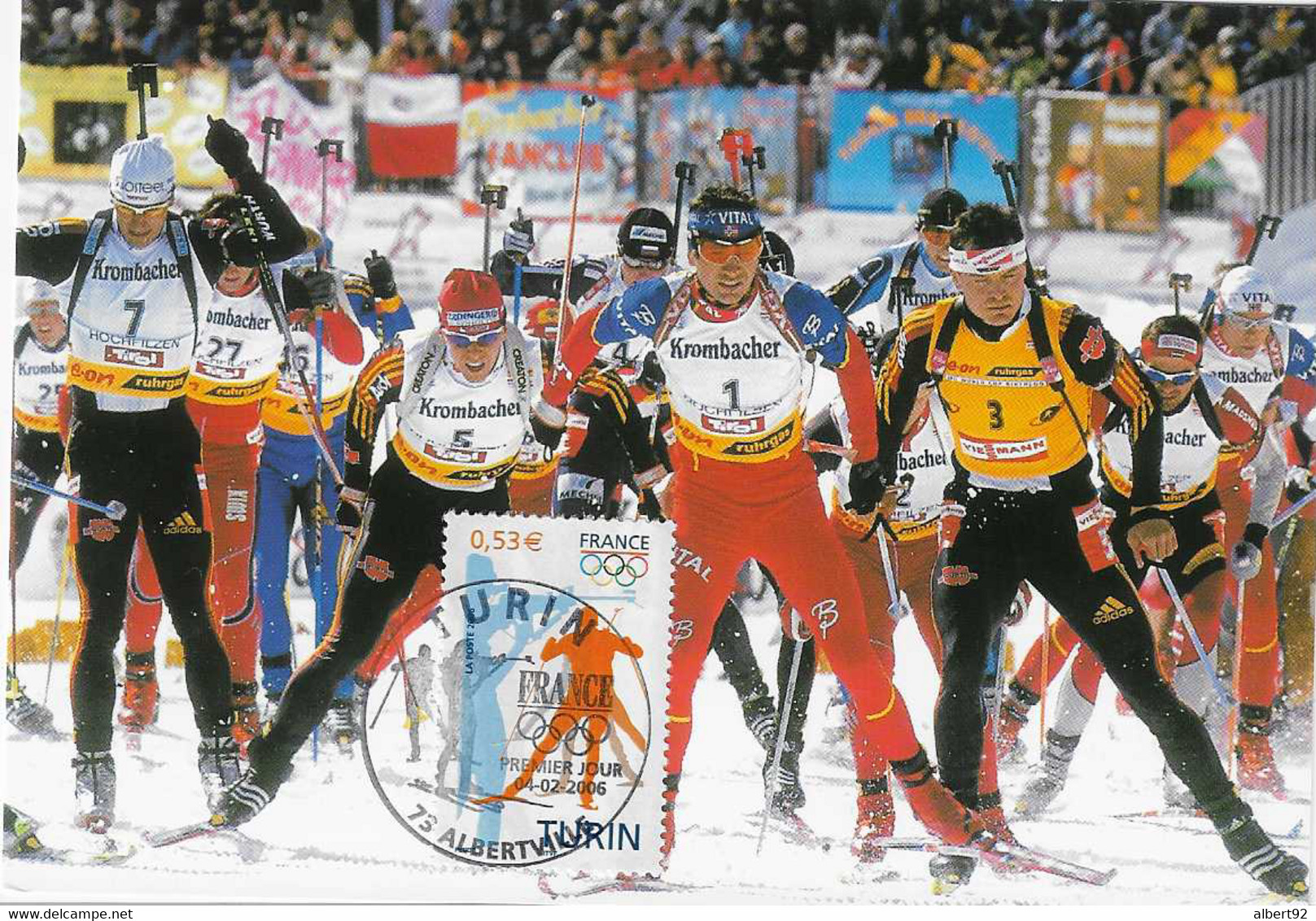 2006 Jeux Olympiques De Turin: Carte-Maximum Biathlon: PJ D'Albertville - Invierno 2006: Turín