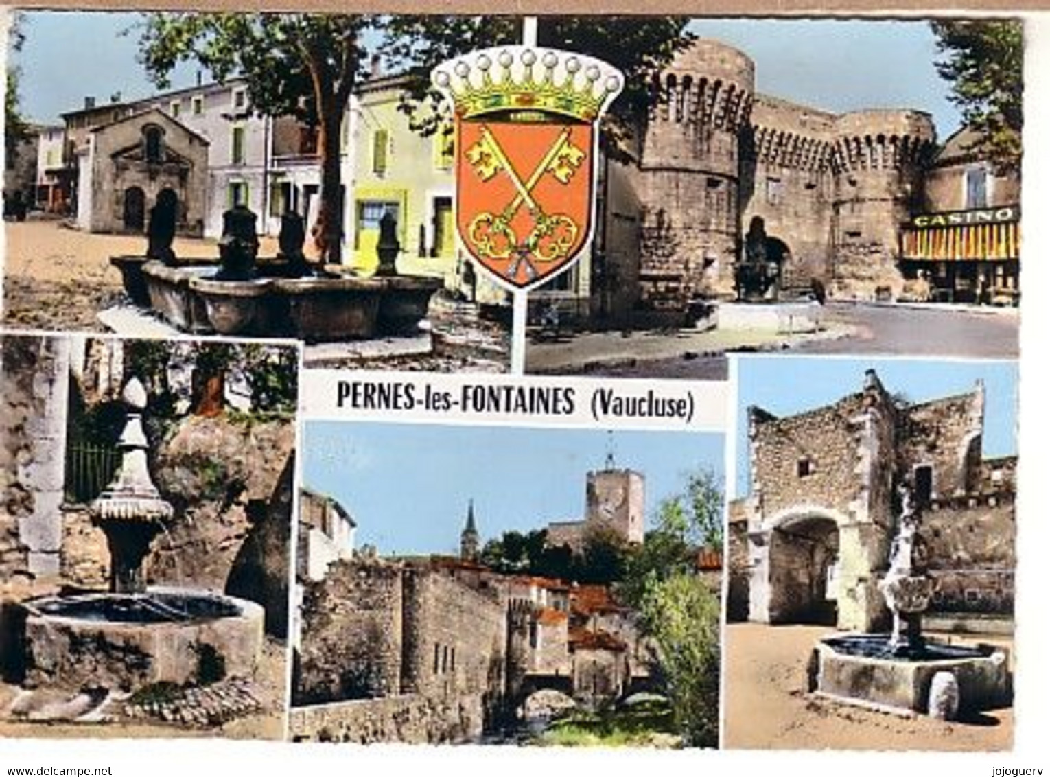 Pernes Les Fontaines 5 Vues Et Blason ; Expédiée D' Avignon En 1965 ( Magasin Casino - Pernes Les Fontaines