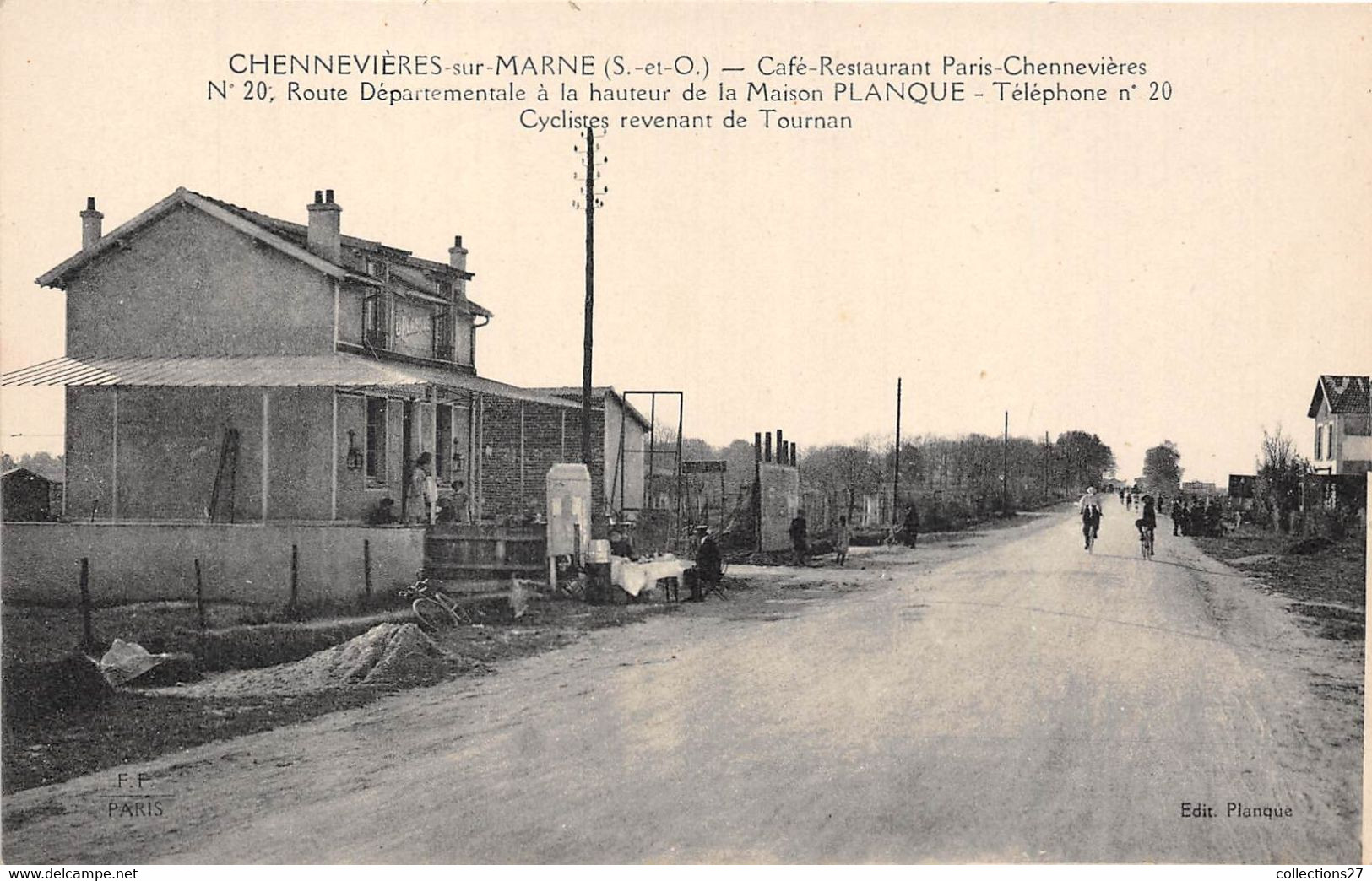 94-CHENNEVIERES-SUR-MARNE- CAFE RESTAURANT PARIS CHEVENNEVIERES ROUTE DEPT A LA HAUTEUR DE LA MAISON... - Chennevieres Sur Marne