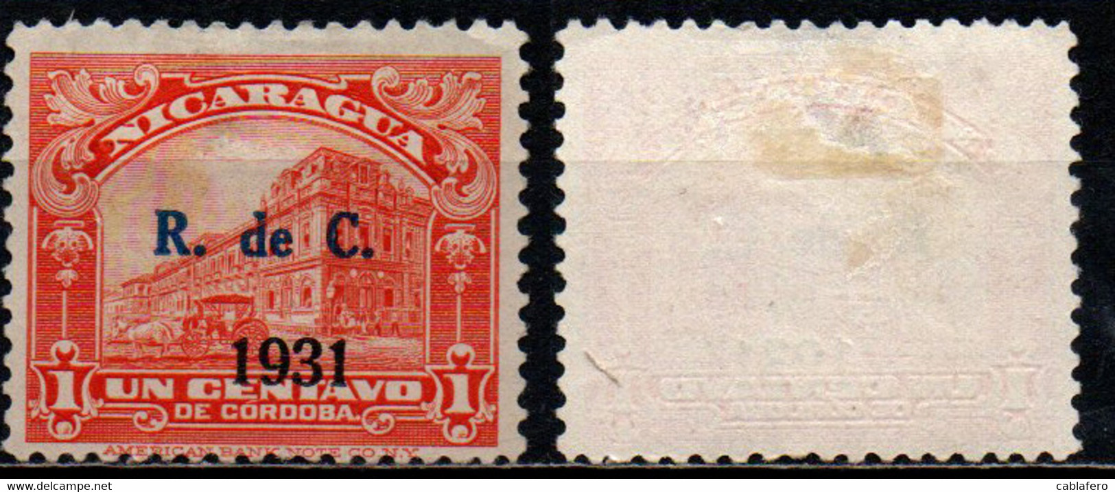 NICARAGUA - 1931 - Overprinted In Black R. De C. 1931 - SENZA GOMMA - Nicaragua